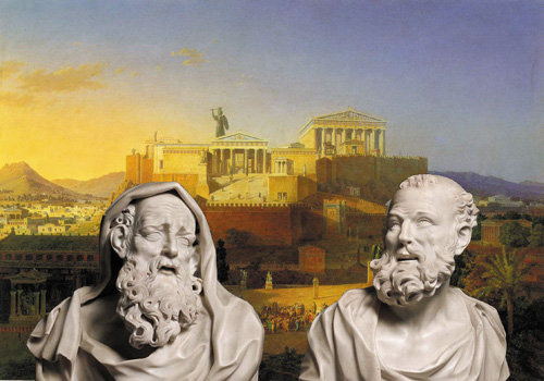 Heraclitus and Democritus