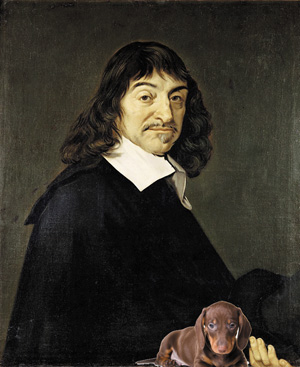 Descartes with puppy