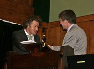 Ben Goldacre receiving award